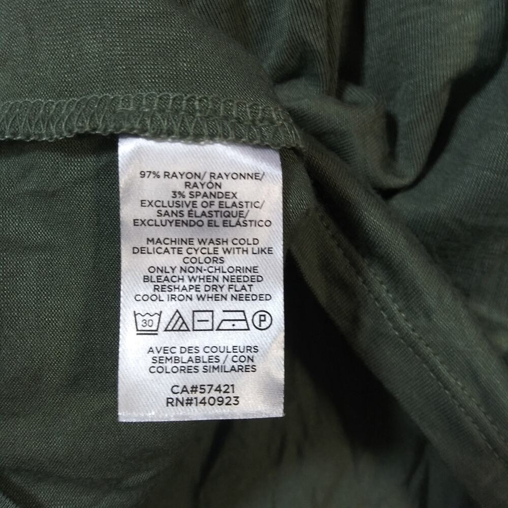 LOFT Solid Green Short Sleeve Casual Oversized Stretch Pullover Shirt Size M - Picture 6 of 8